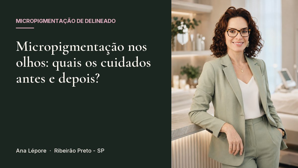 Capa do artigo Micropigmentação nos olhos: quais os cuidados antes e depois?, com a foto de Ana Lépore no studio em Ribeirão Preto